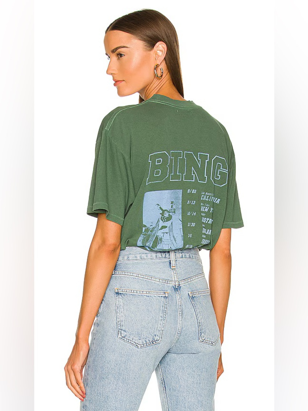 Anine Bing Ashton Bing Live Tee Shirt in Green - Picture 16 of 16
